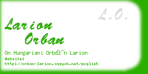 larion orban business card